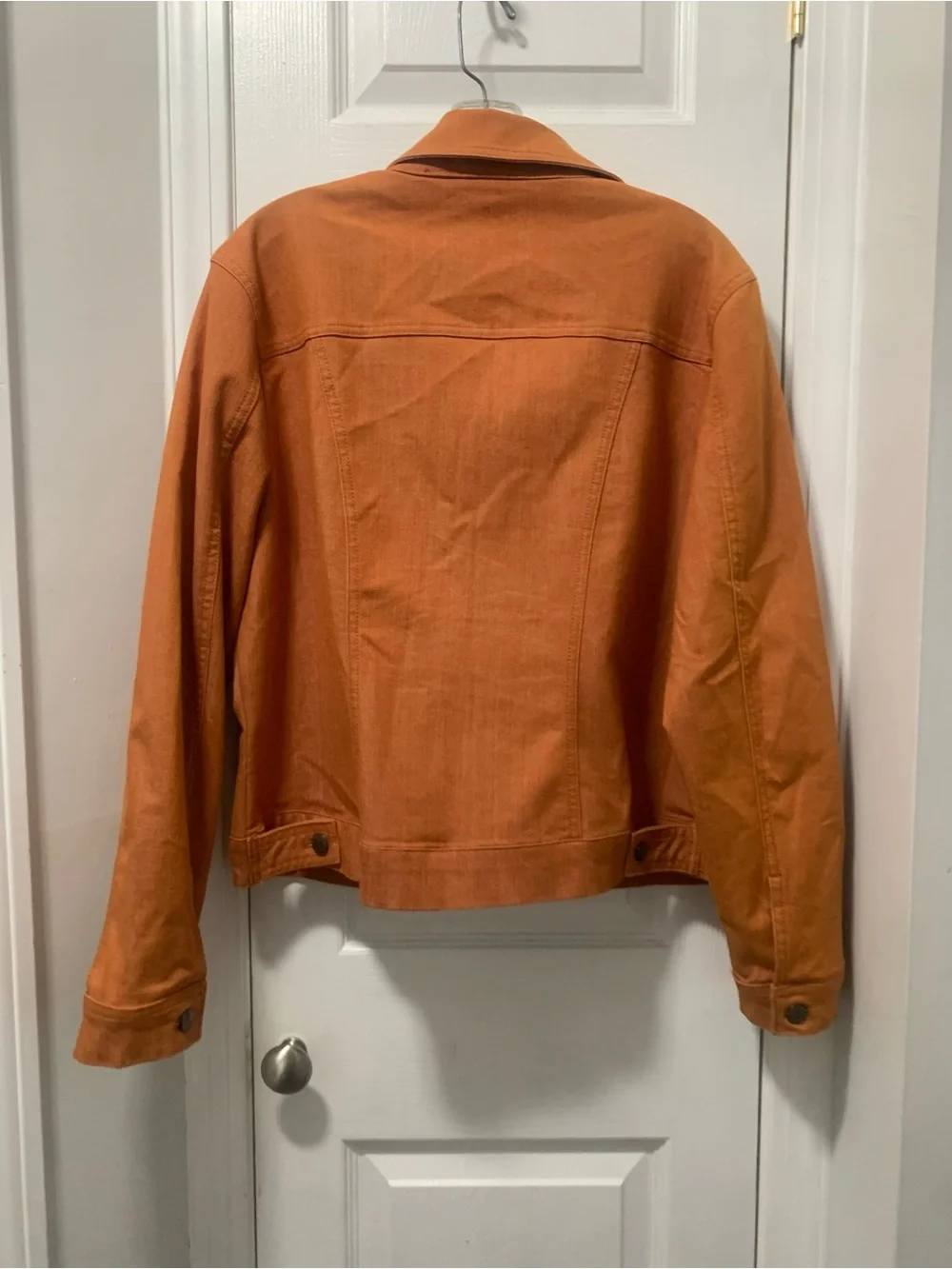 Rust Orange Women's Denim Jacket - Picture 2 of 2
